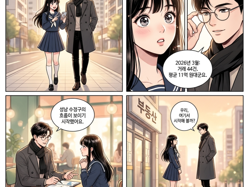 수정구 아파트 2026년 3월 실거래 — 11억대 진입, 하락세 지속될까?